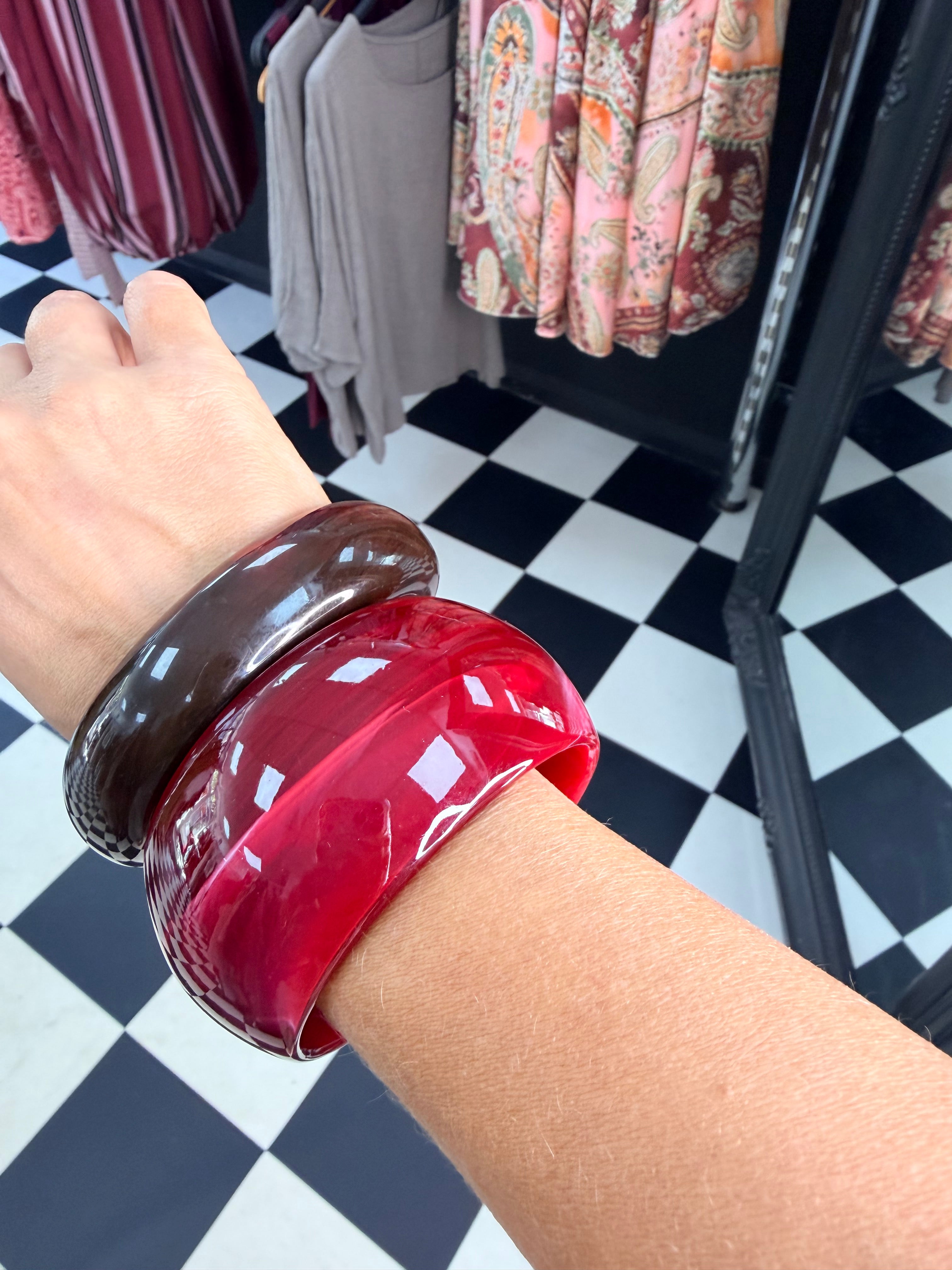 Chunky Bangle Thin Chocolate
