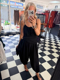 Wrap Crinkle Jumpsuit Black