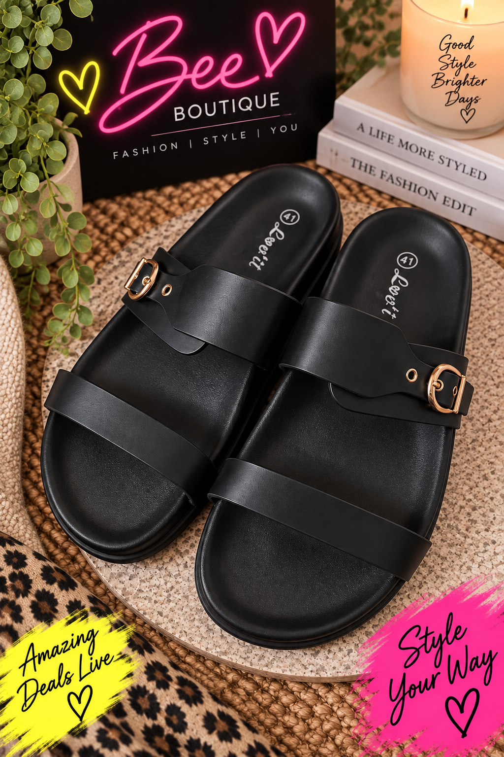Riviera buckle sandals - Black