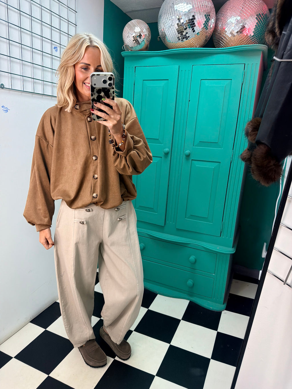 Suede Weekend Slouch Jacket Tan