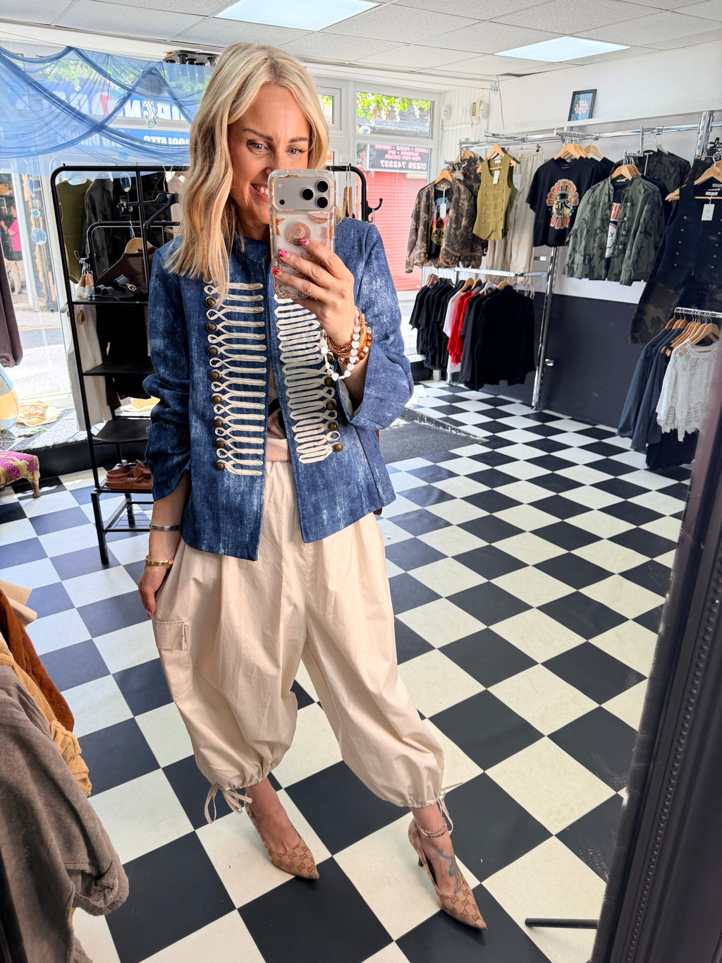 Denim military Jacket