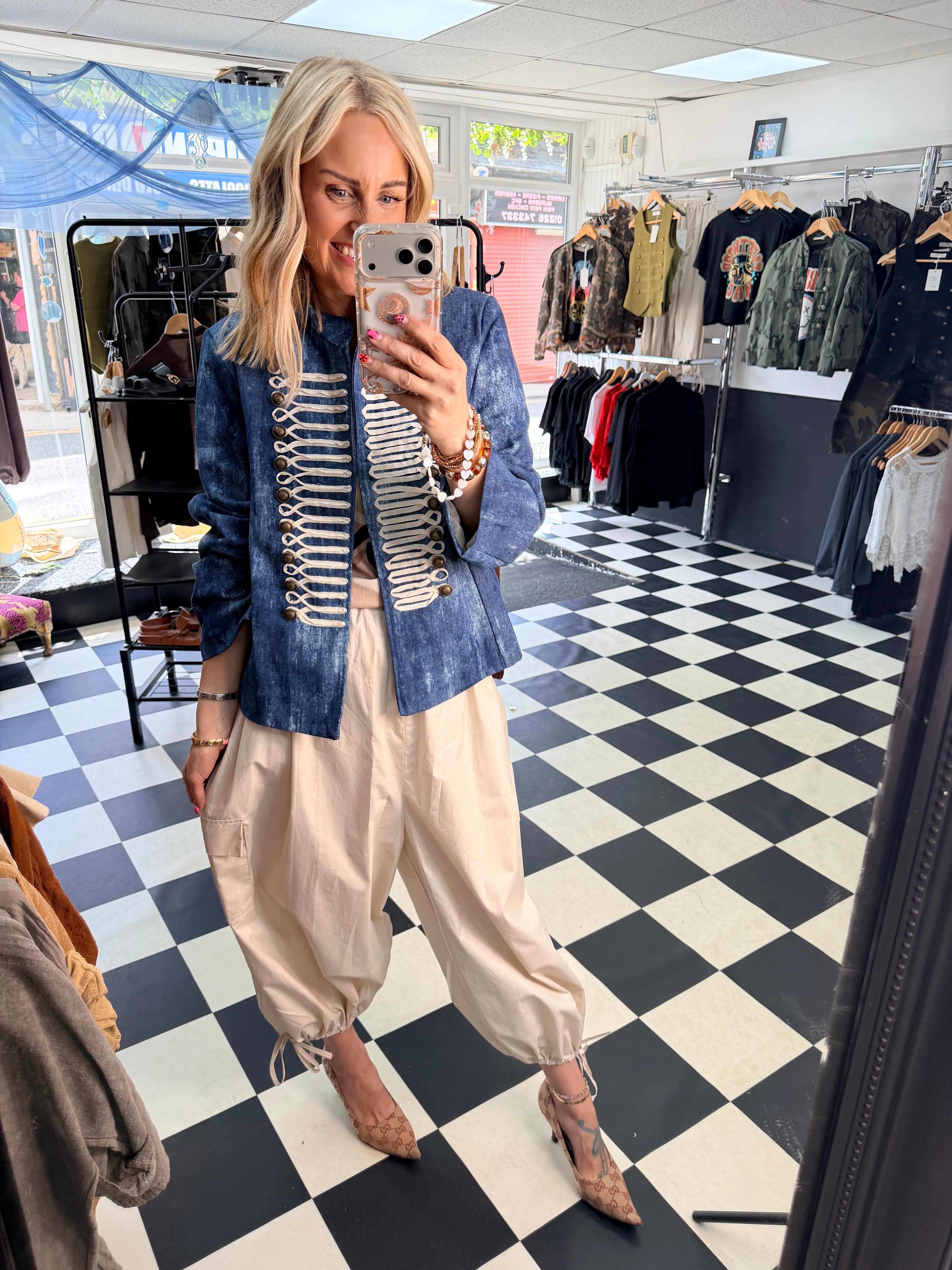 Denim military Jacket