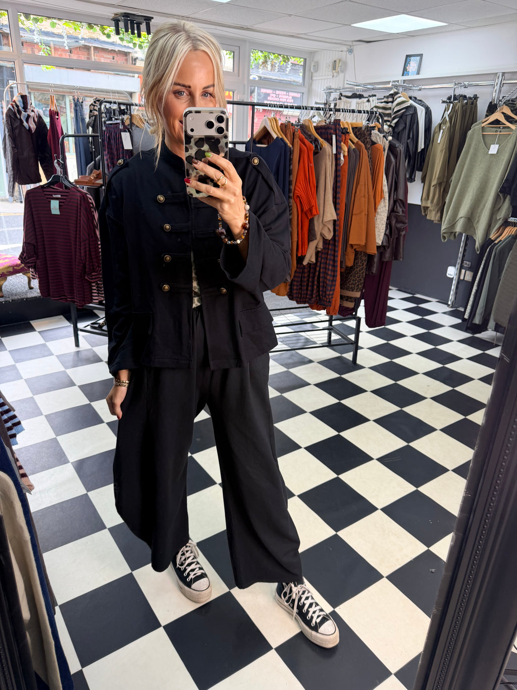Zeta Otto Black Jersey Military Jacket