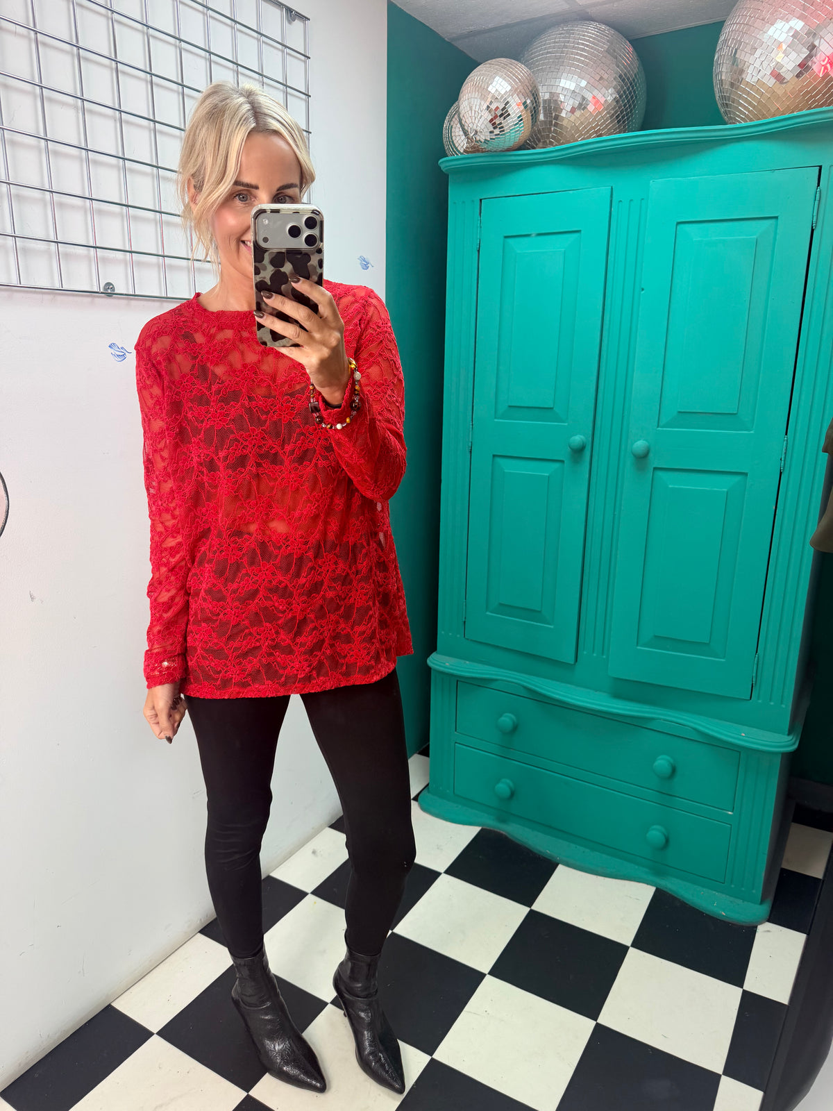 Lace Top Red