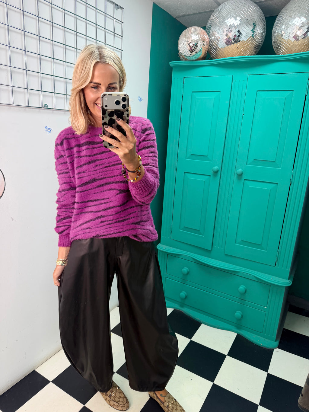 Soft touch Zebra jumper Raspberry Special buy