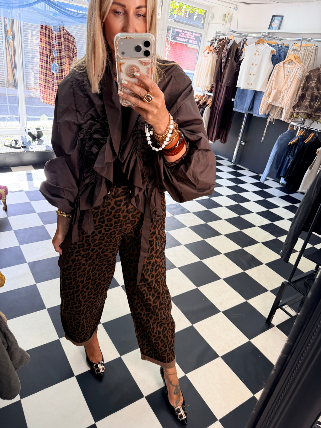 Ruffle Lightweight Jacket Chocolate-Pre Order Due in next Fri approx