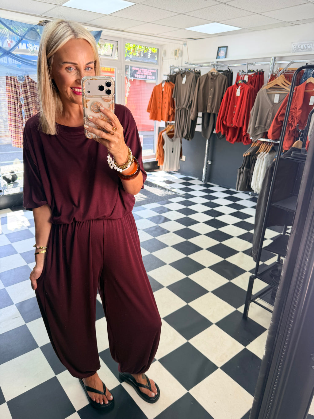 Weekend Slouch Co Ord Wine