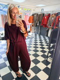 Weekend Slouch Co Ord Wine