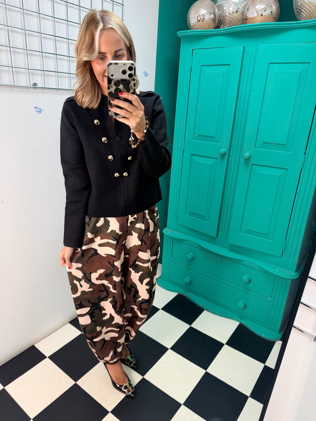 The Portia Military Style Cardigan Jacket Khaki (Copy)