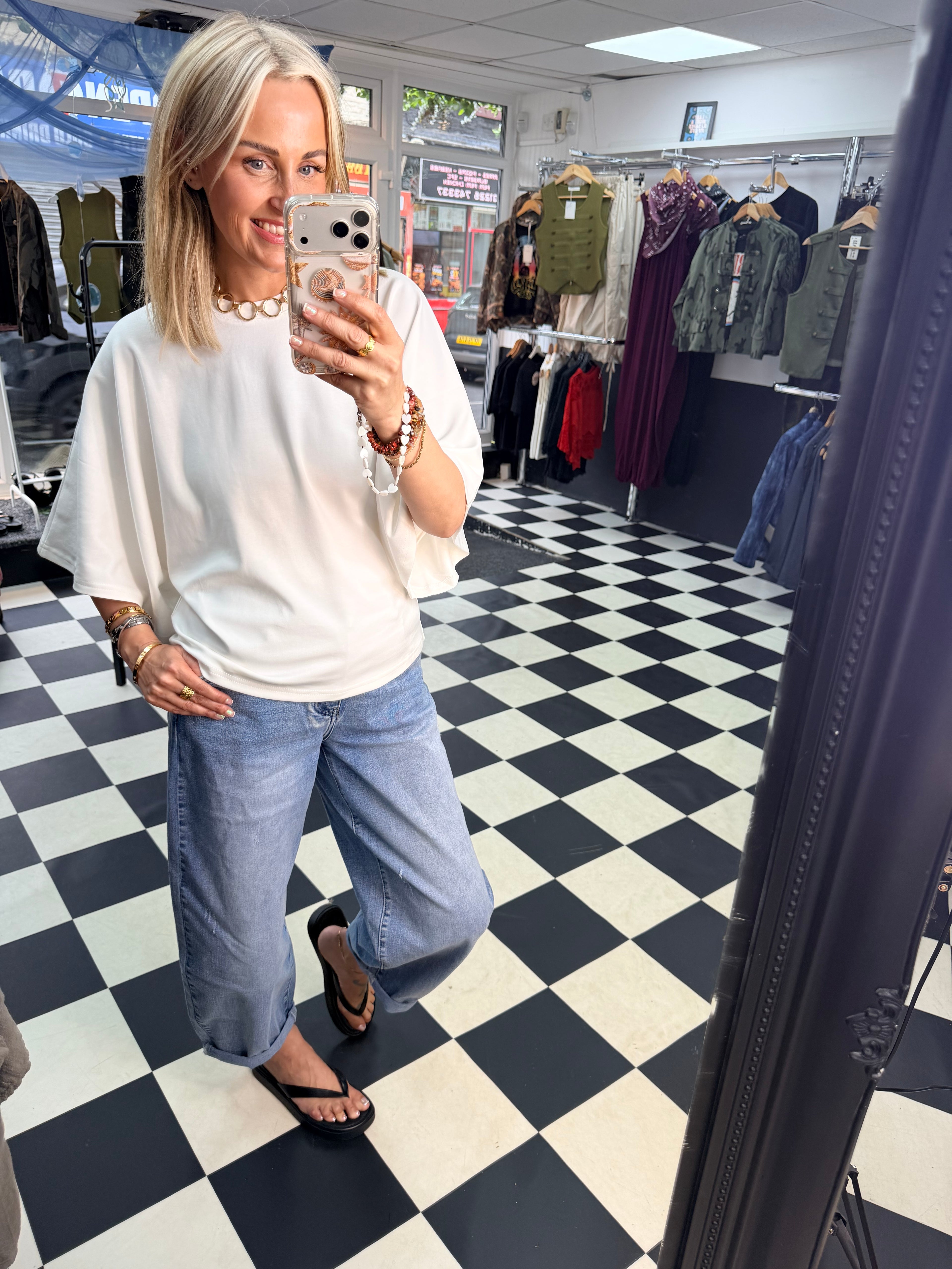Batwing T Shirt White