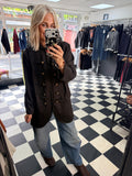 Herringbone Military Jacket Chocolate
