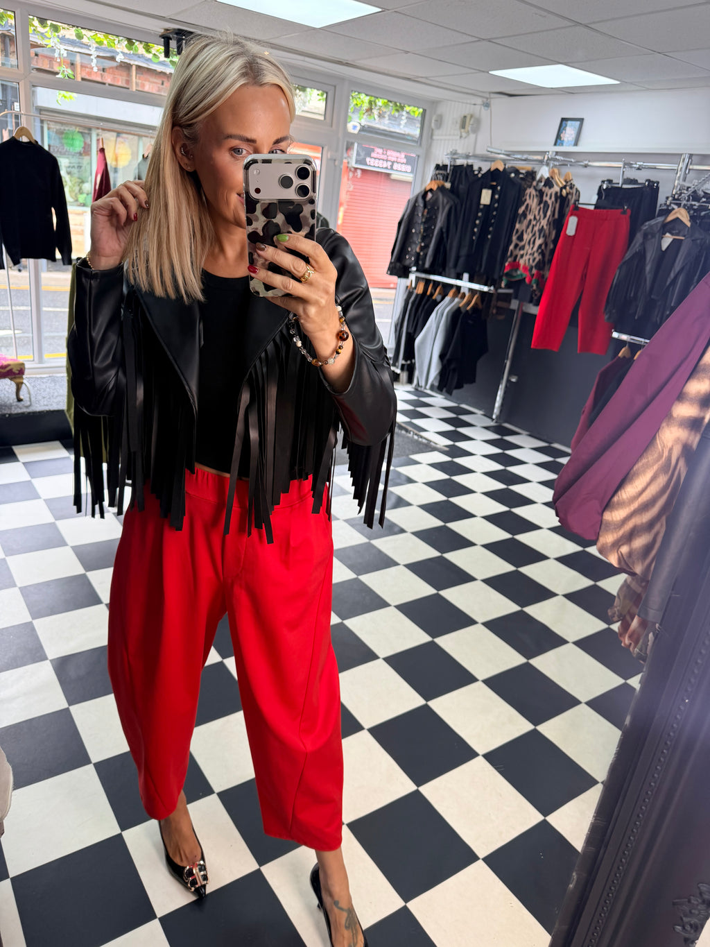 PU Fringed Jacket