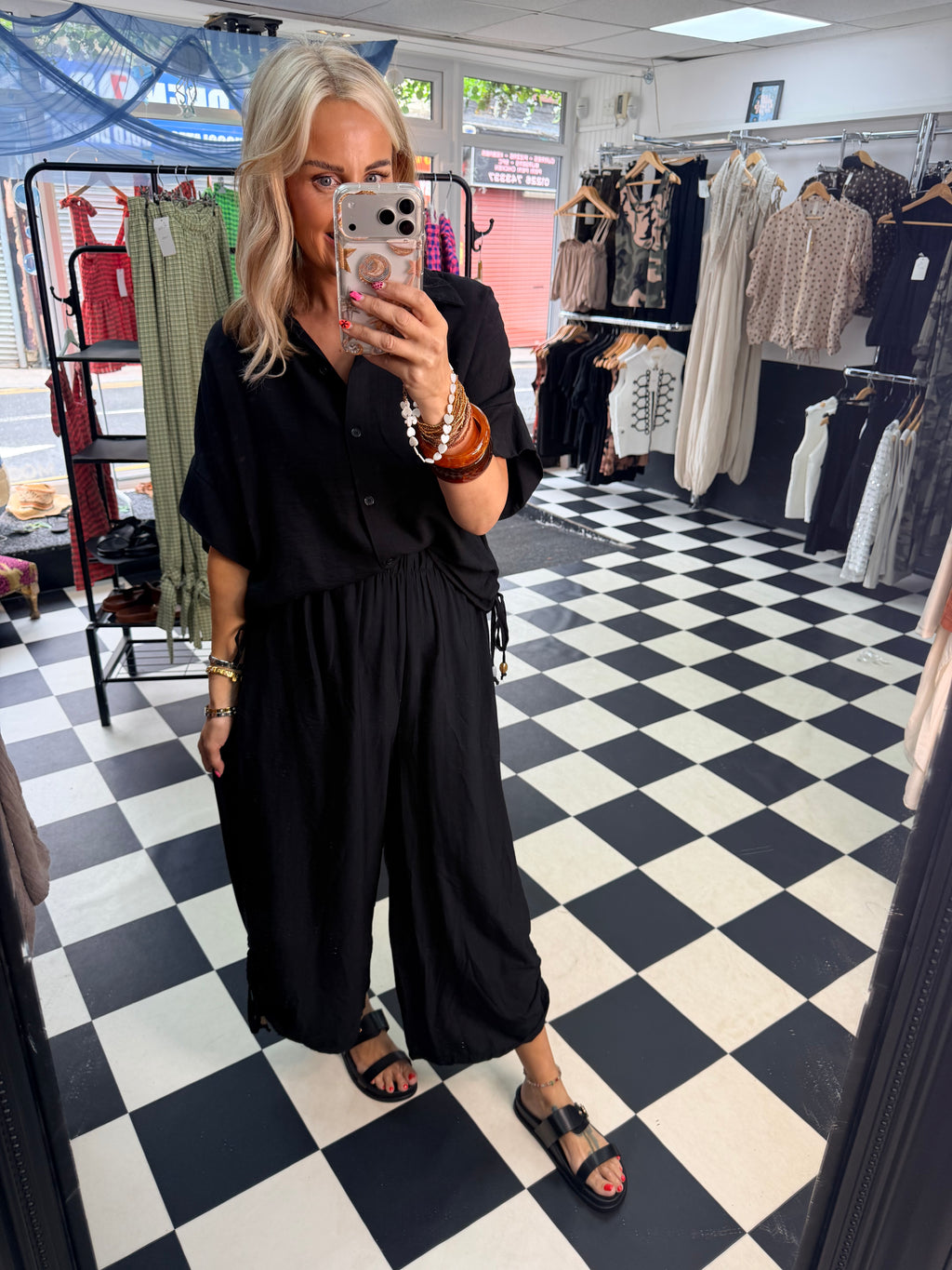 Beaded Co Ord Black