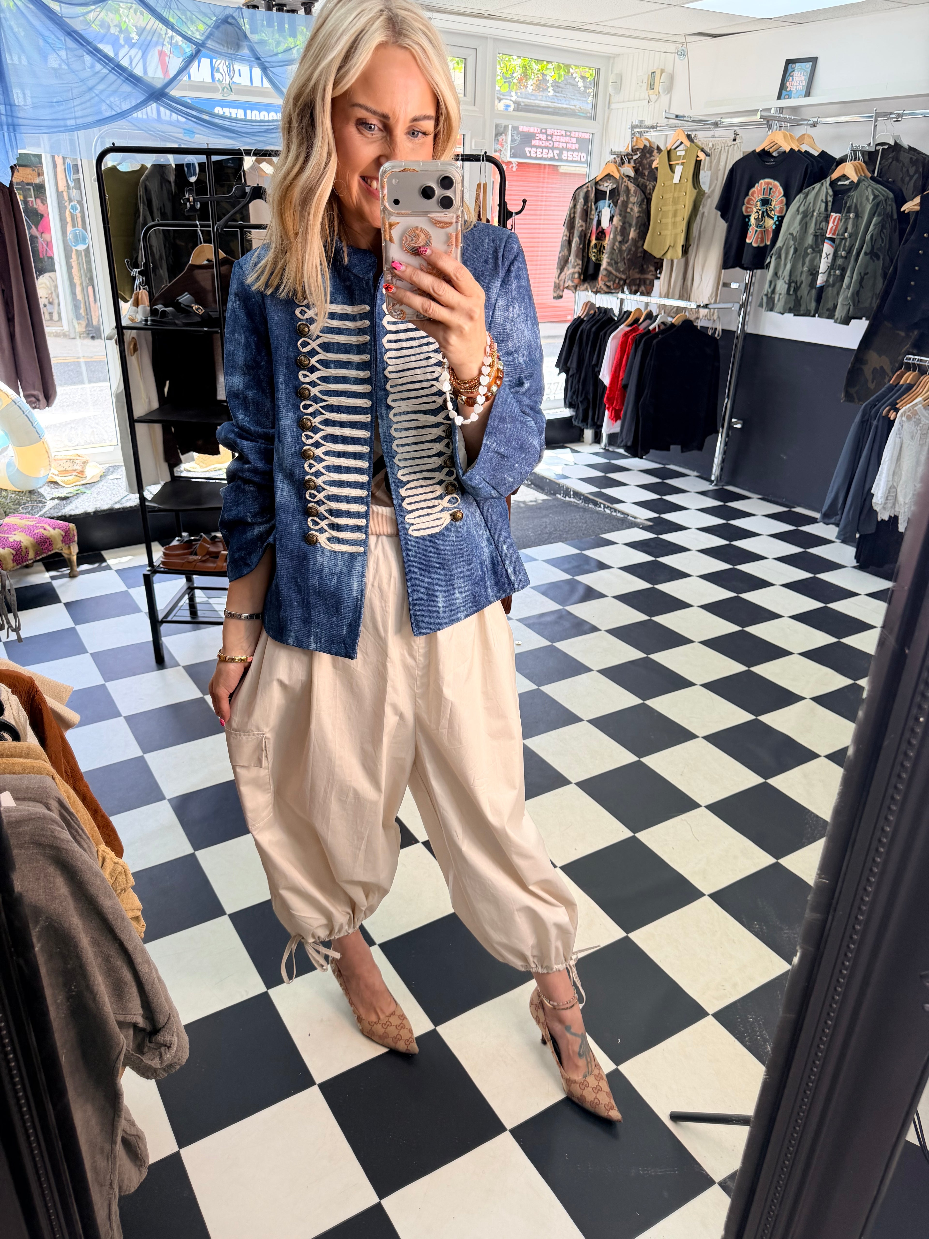 Denim military Jacket