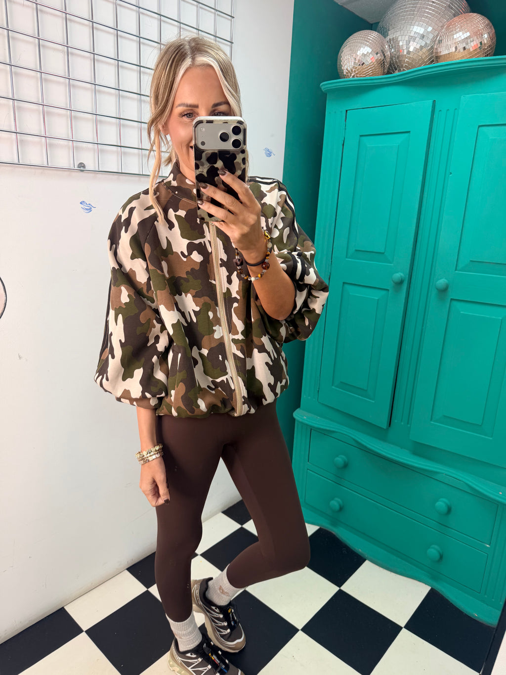 Camo Crush Stripe Bomber Jacket Special Buy