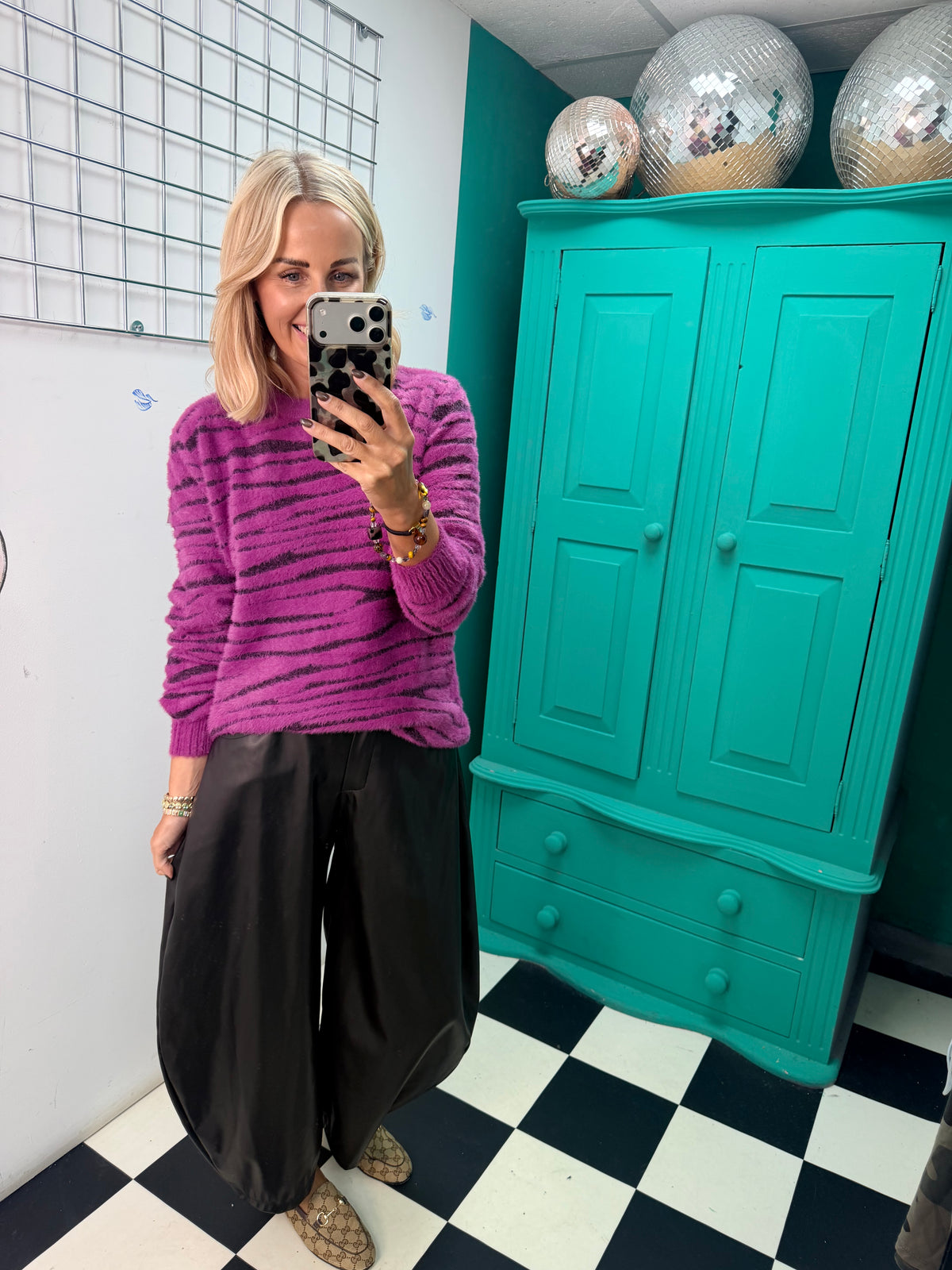 Soft touch Zebra jumper Raspberry Special buy