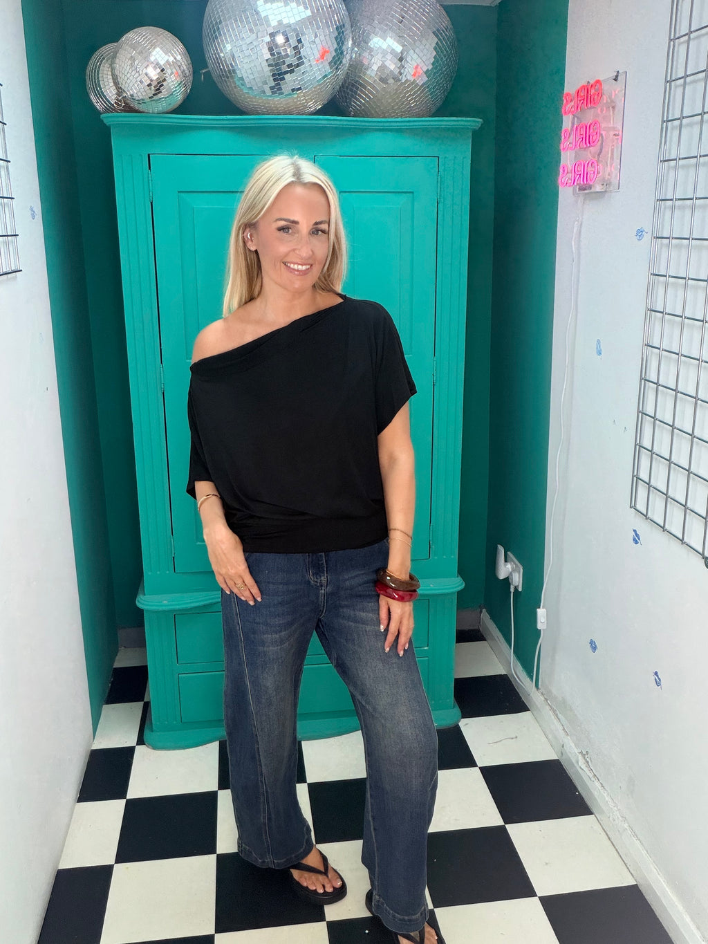 Slouchy T shirt Black