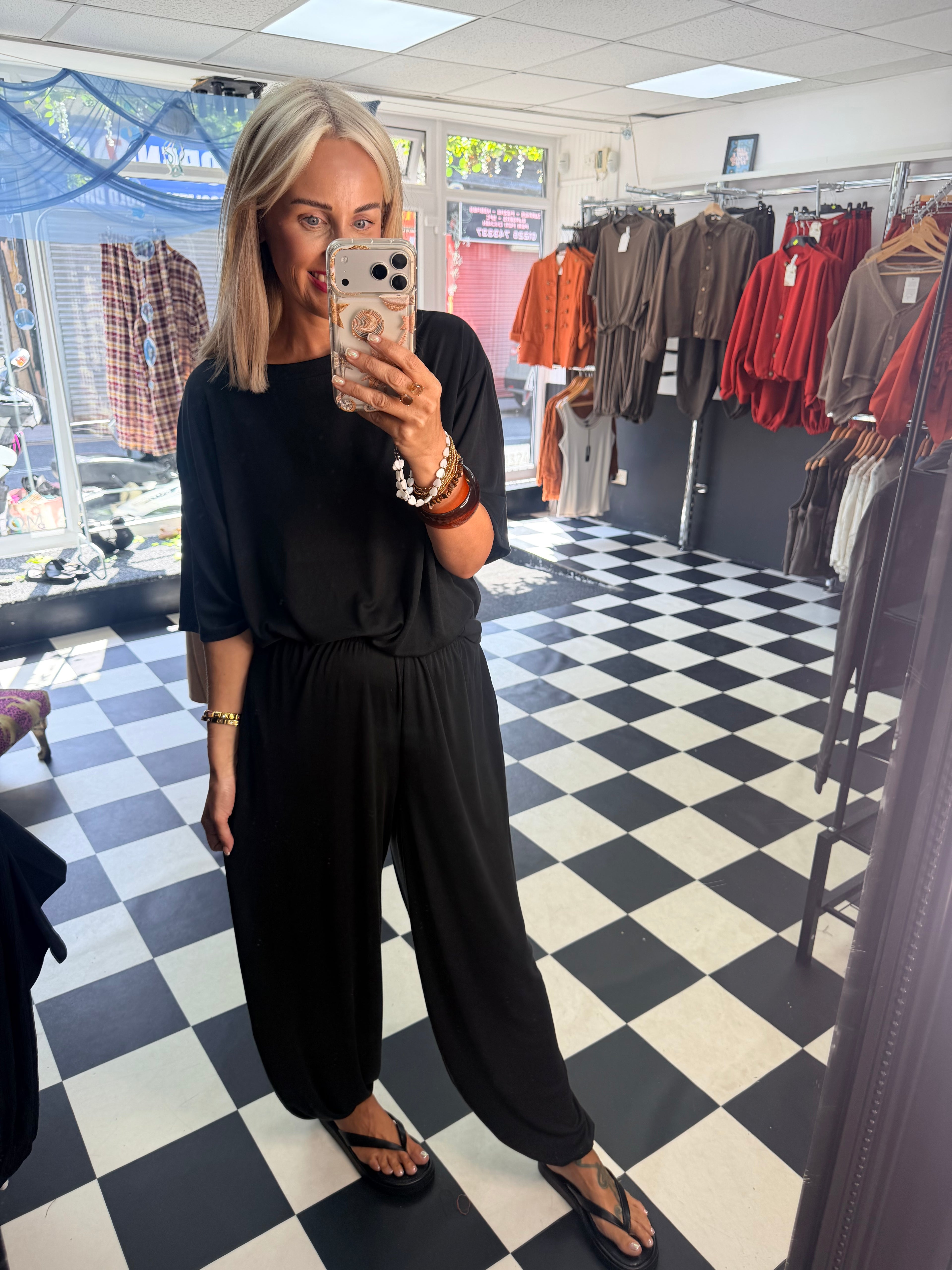 Weekend Slouch Co Ord Black