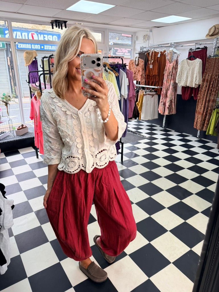 Iris Crochet Cardigan Cream