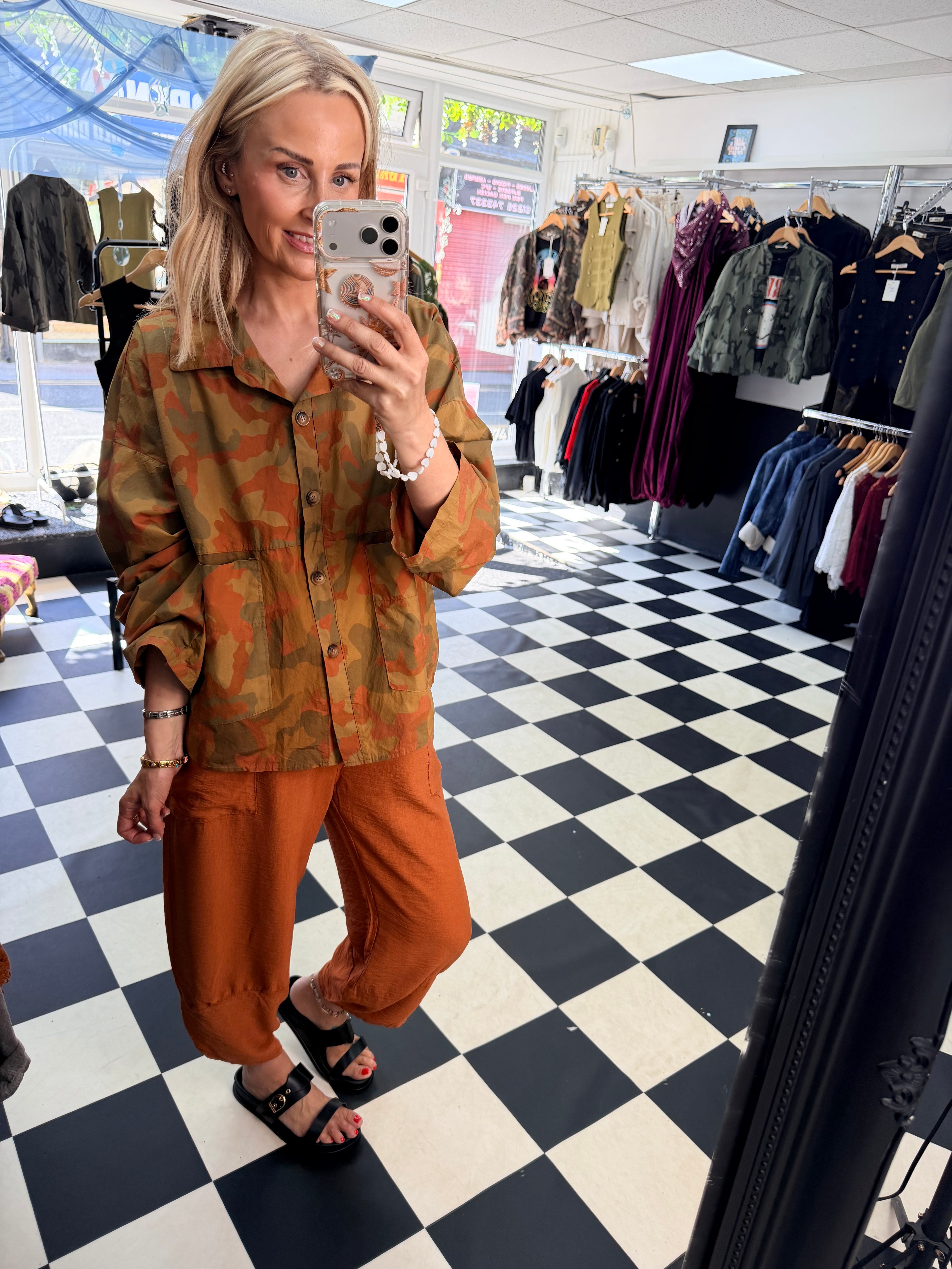 Camo Shacket Rust