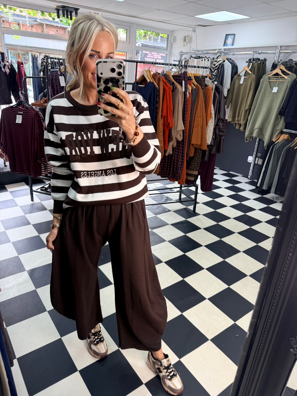 Stripe NY Jumper Chocolate