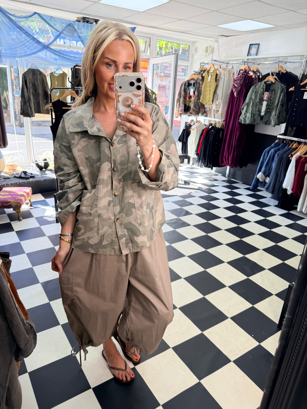 Camo Shacket Khaki