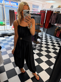 Wrap Crinkle Jumpsuit Black