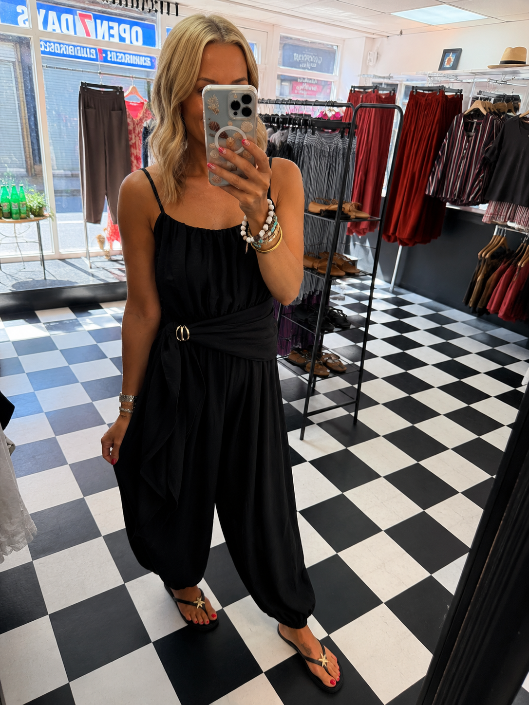 Wrap Crinkle Jumpsuit Black