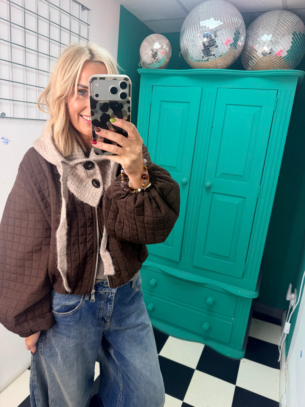 Button Snood Taupe