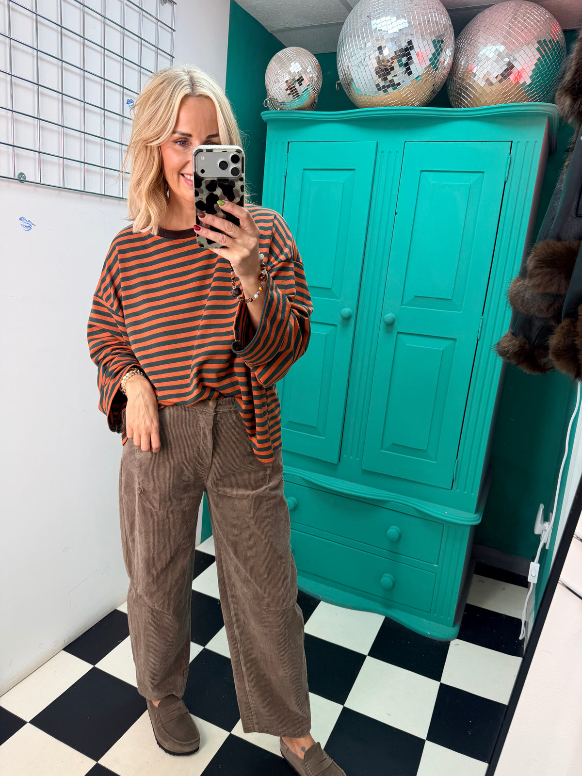 The cosy stripe - Orange and Green