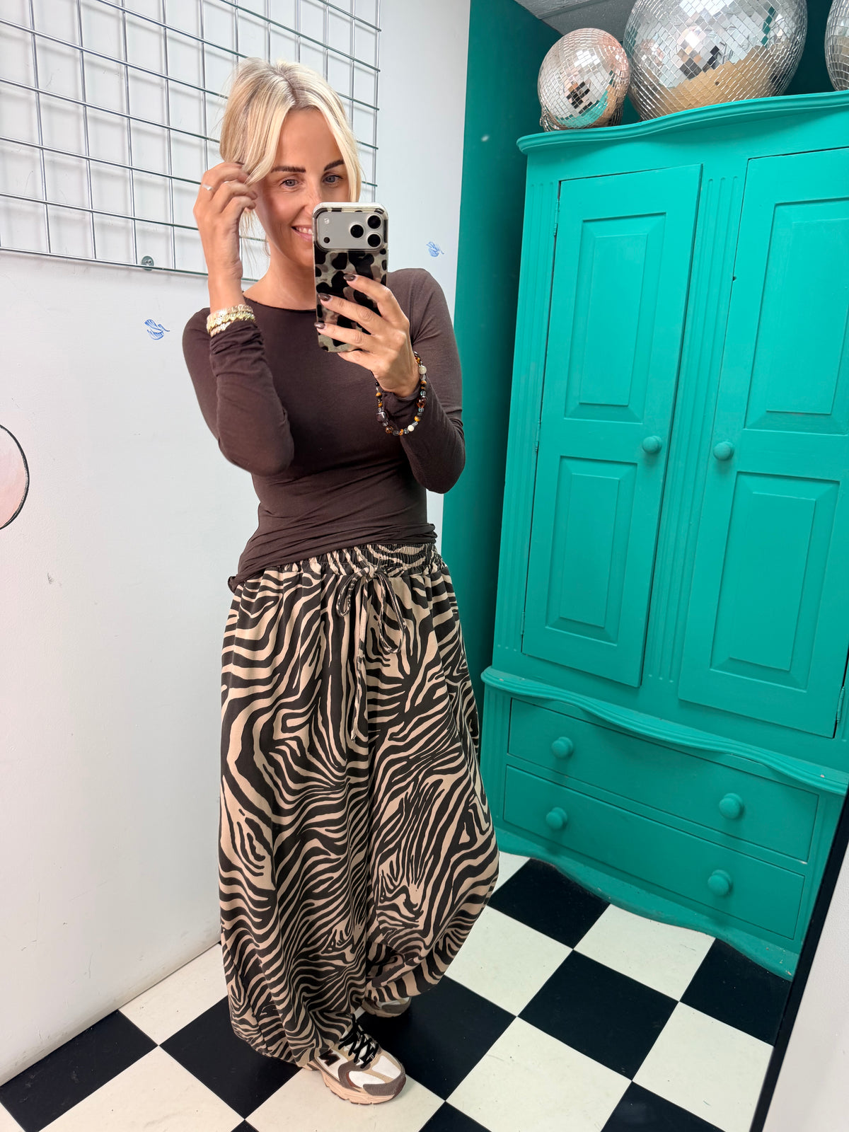 Zebra Balloon Joggers - Tan