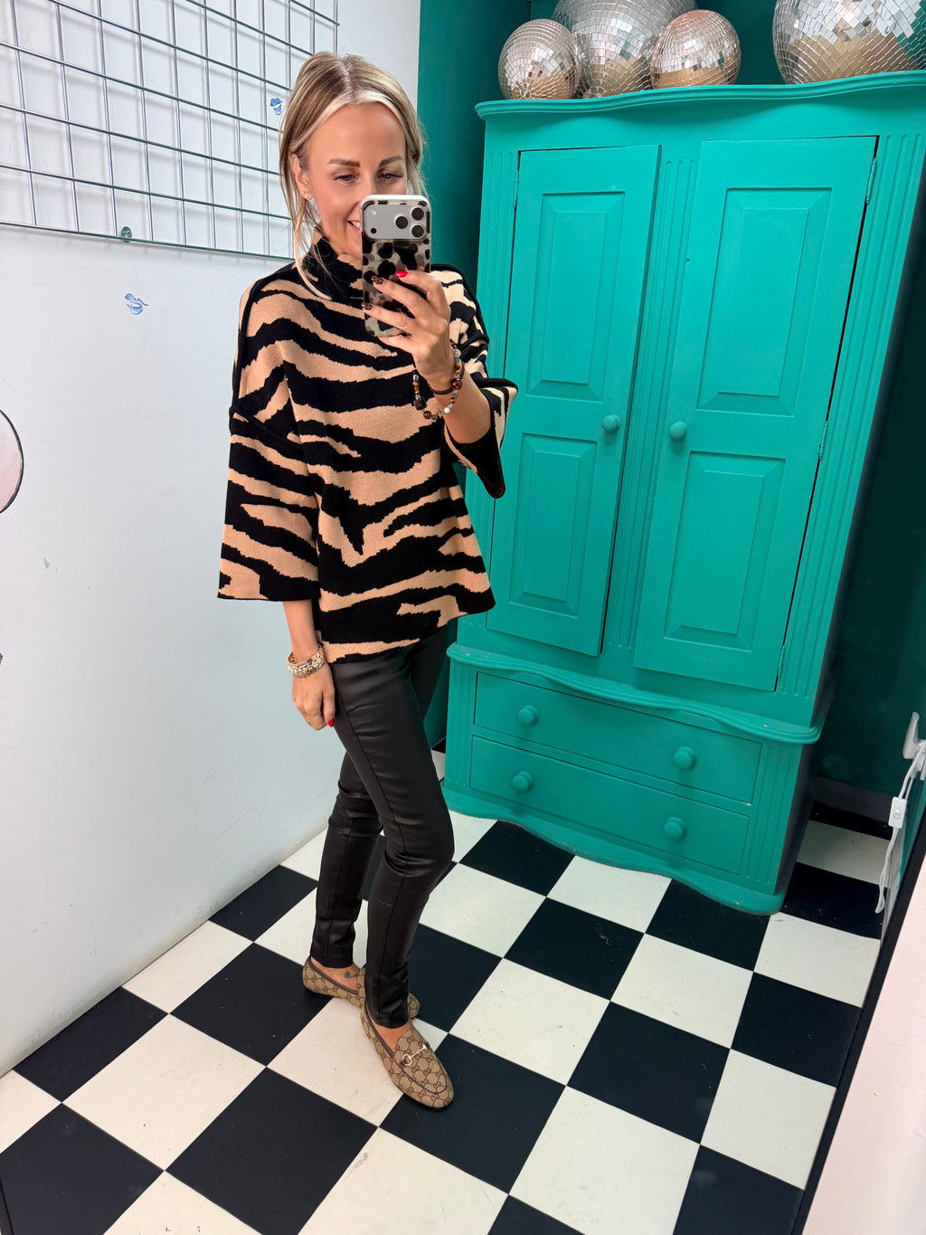 Wild Side Zebra Jumper Black/Tan