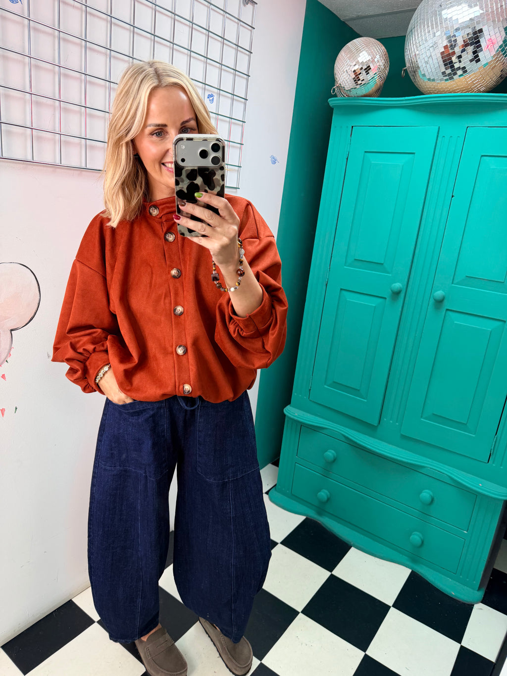Suede Weekend Slouch Jacket Rust