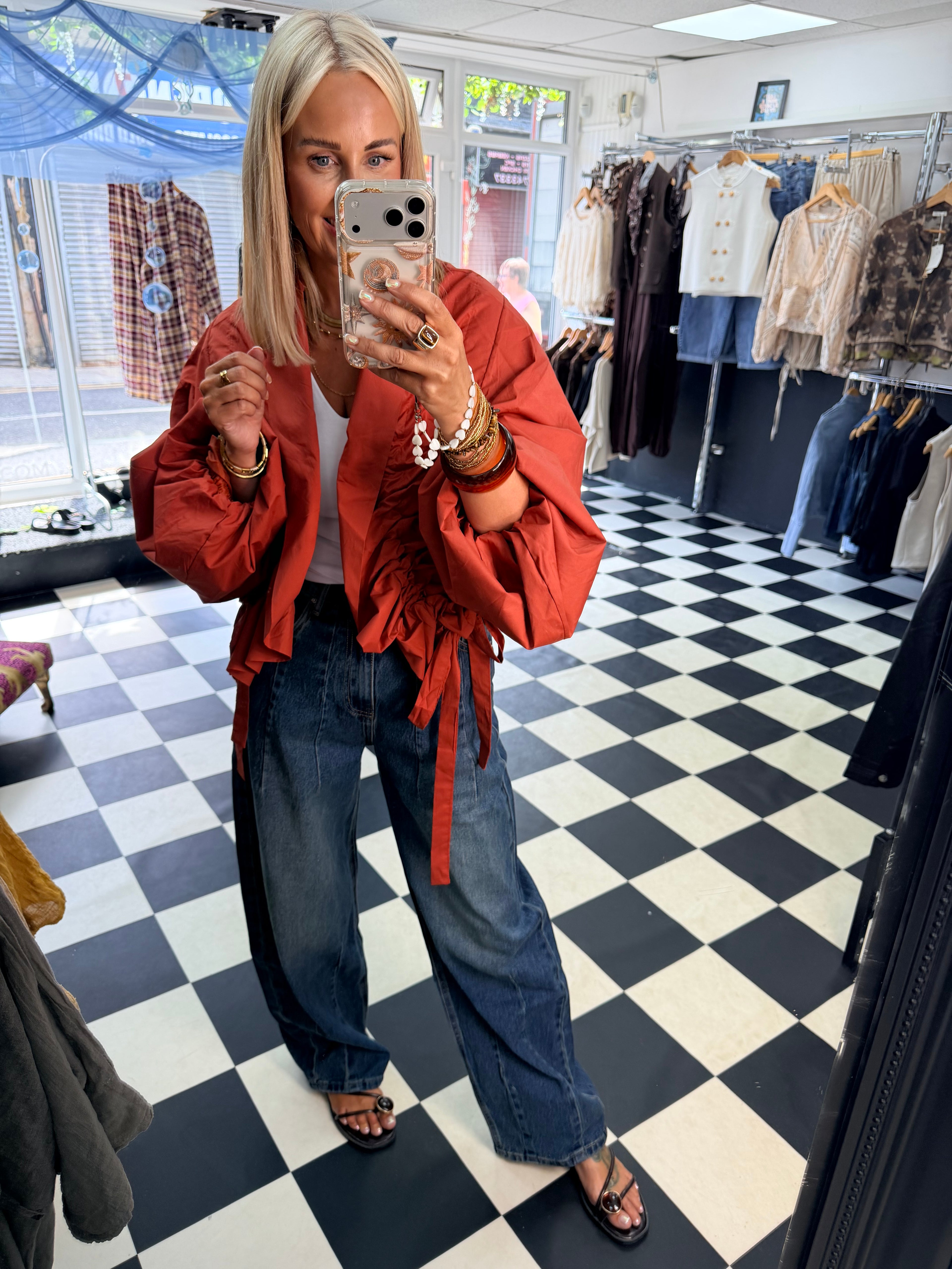 Ruffle Lightweight Jacket Rust Pre Order due in next Fri