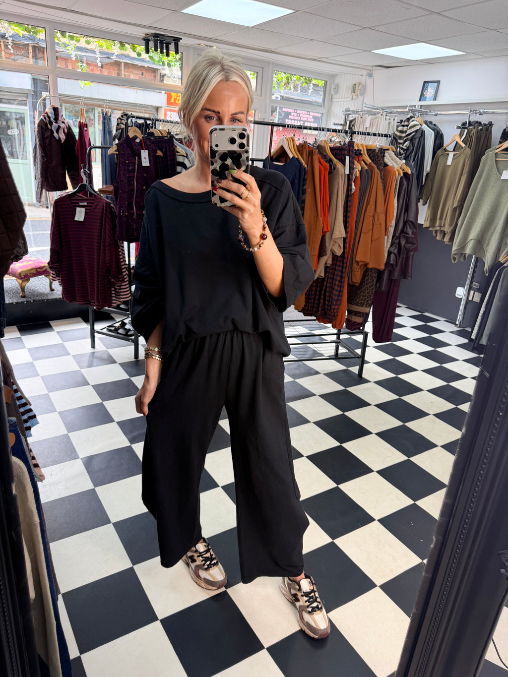 Slouchy Casual Top Black