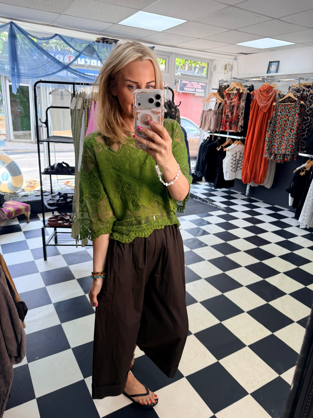 Flora top Green
