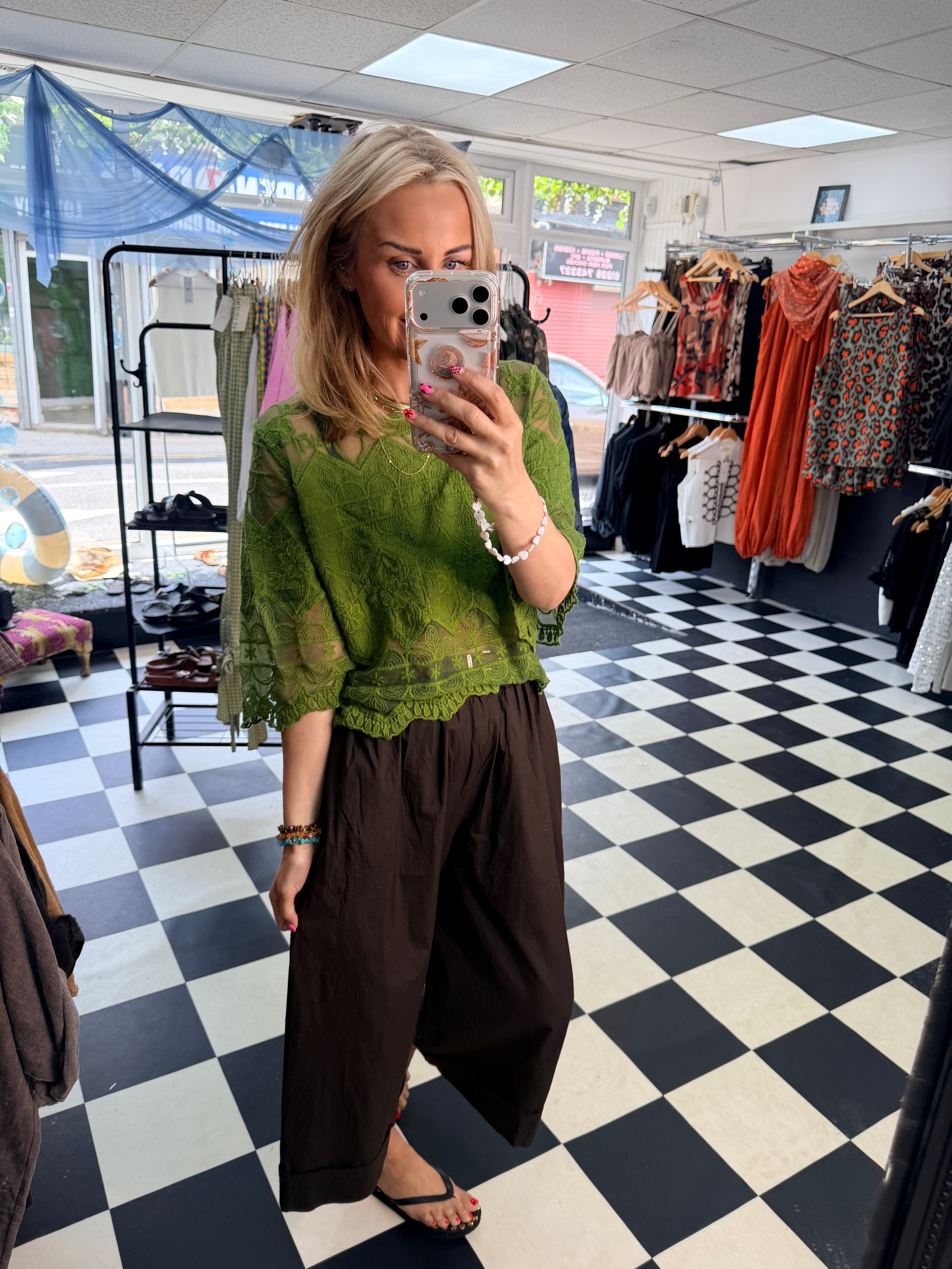 Flora top Green