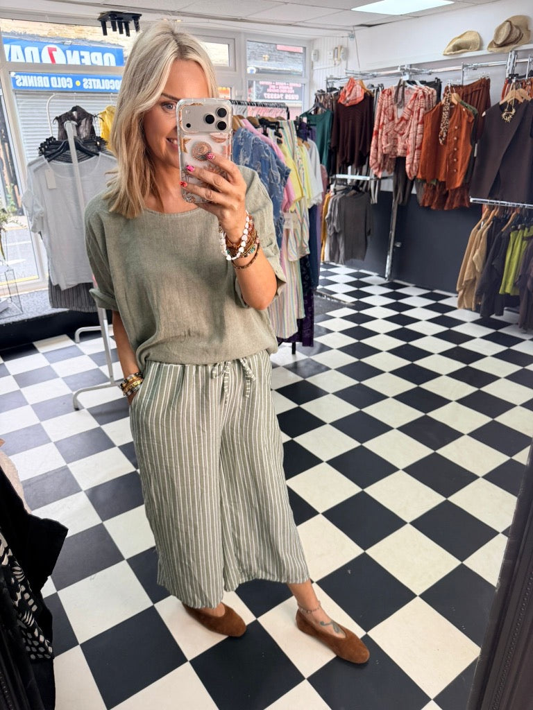 Billy Cropped Trousers Green
