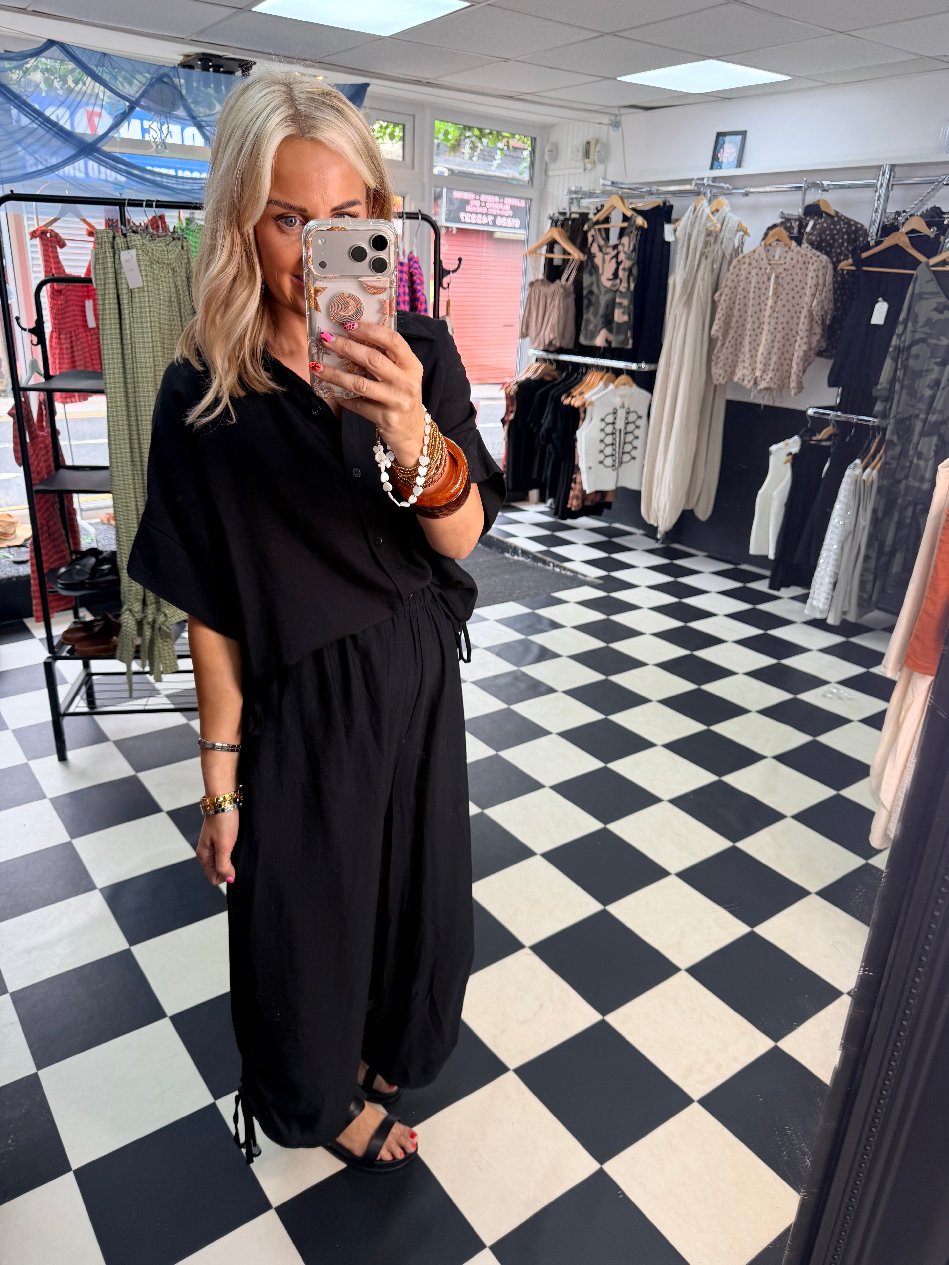 Beaded Co Ord Black