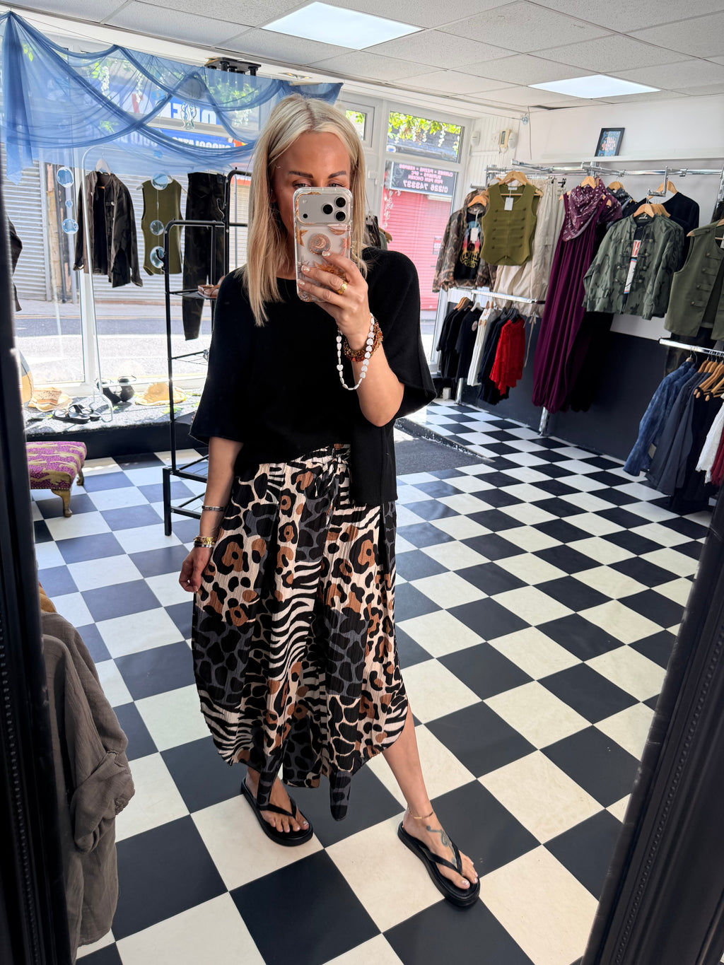 Funky Animal Split Trousers Black