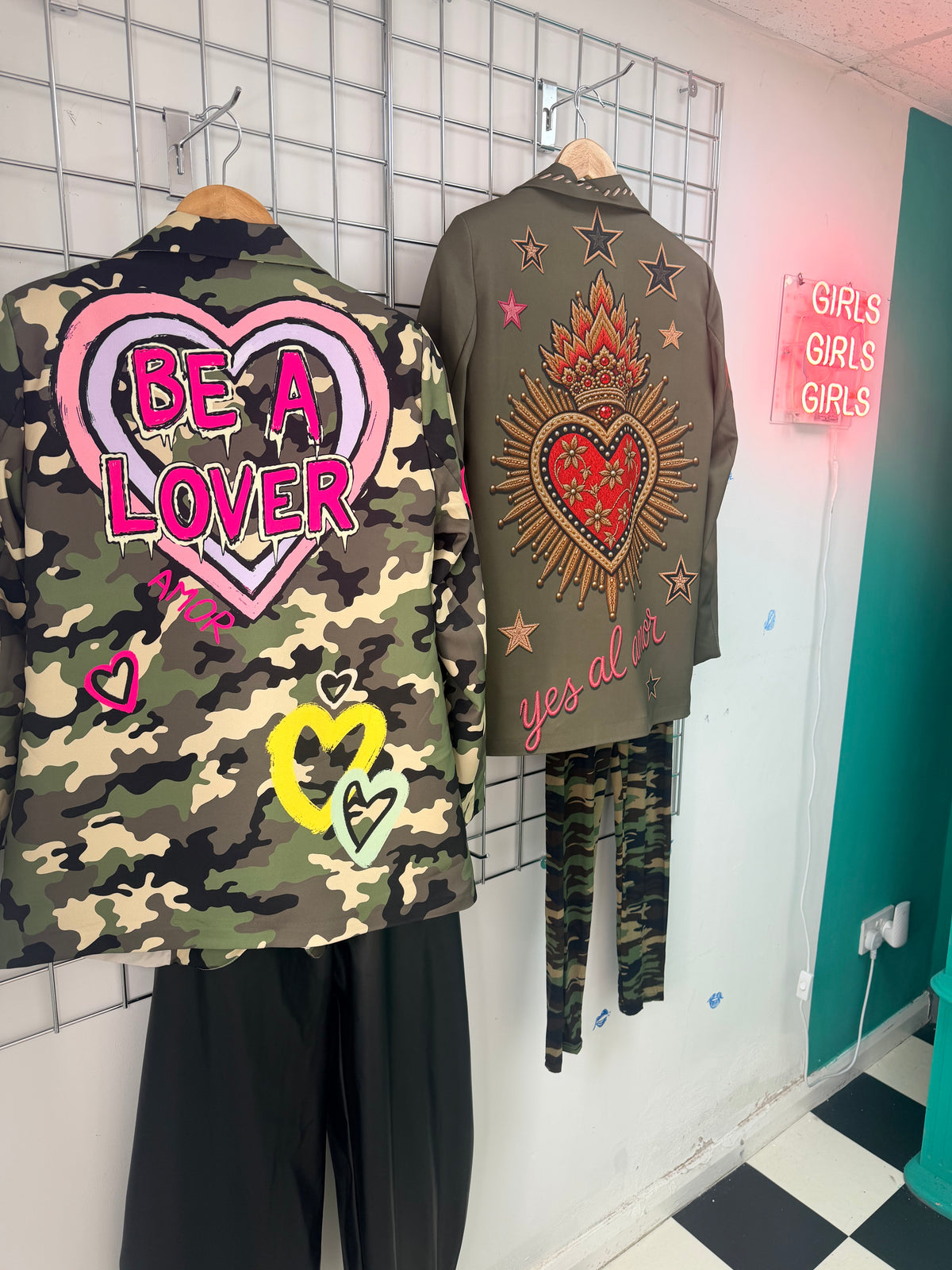 Be a Lover Camo Graffiti Blazer