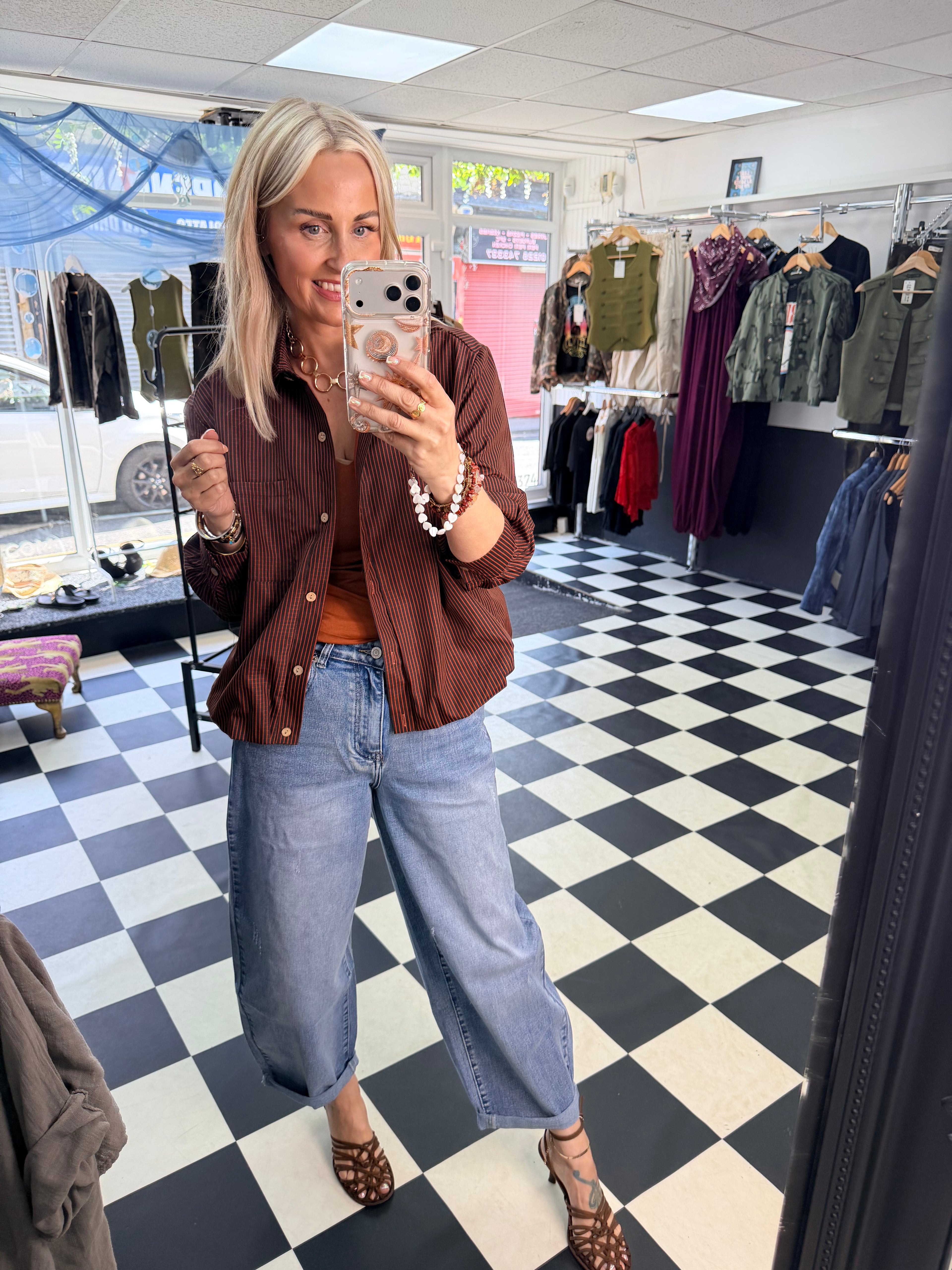 Check Jacket/ shirt Black/Rust