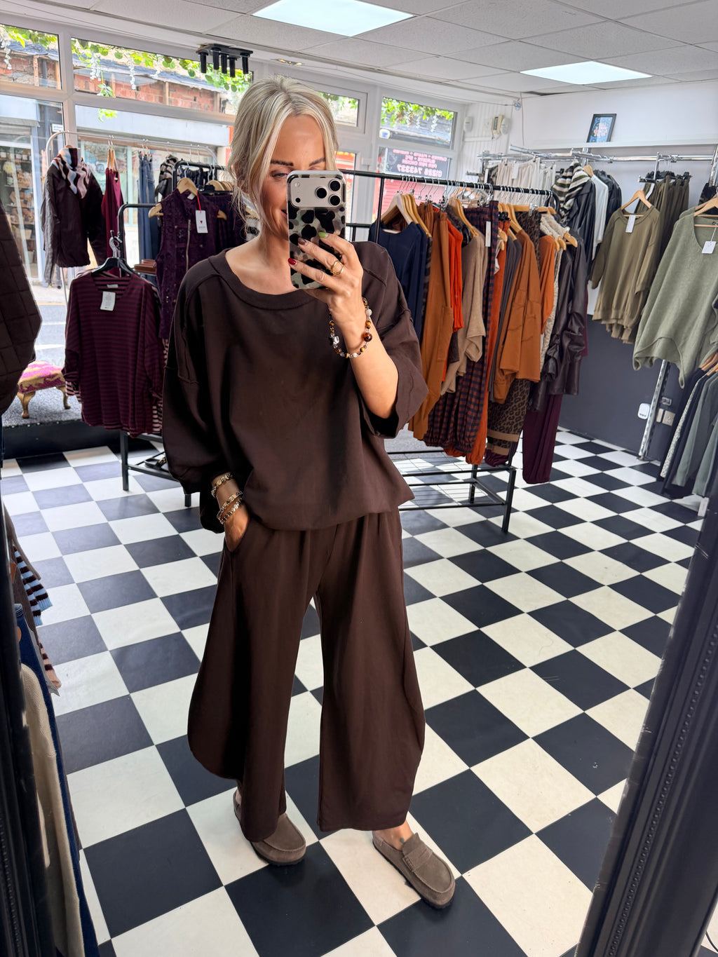 Slouchy Casual Top Chocolate