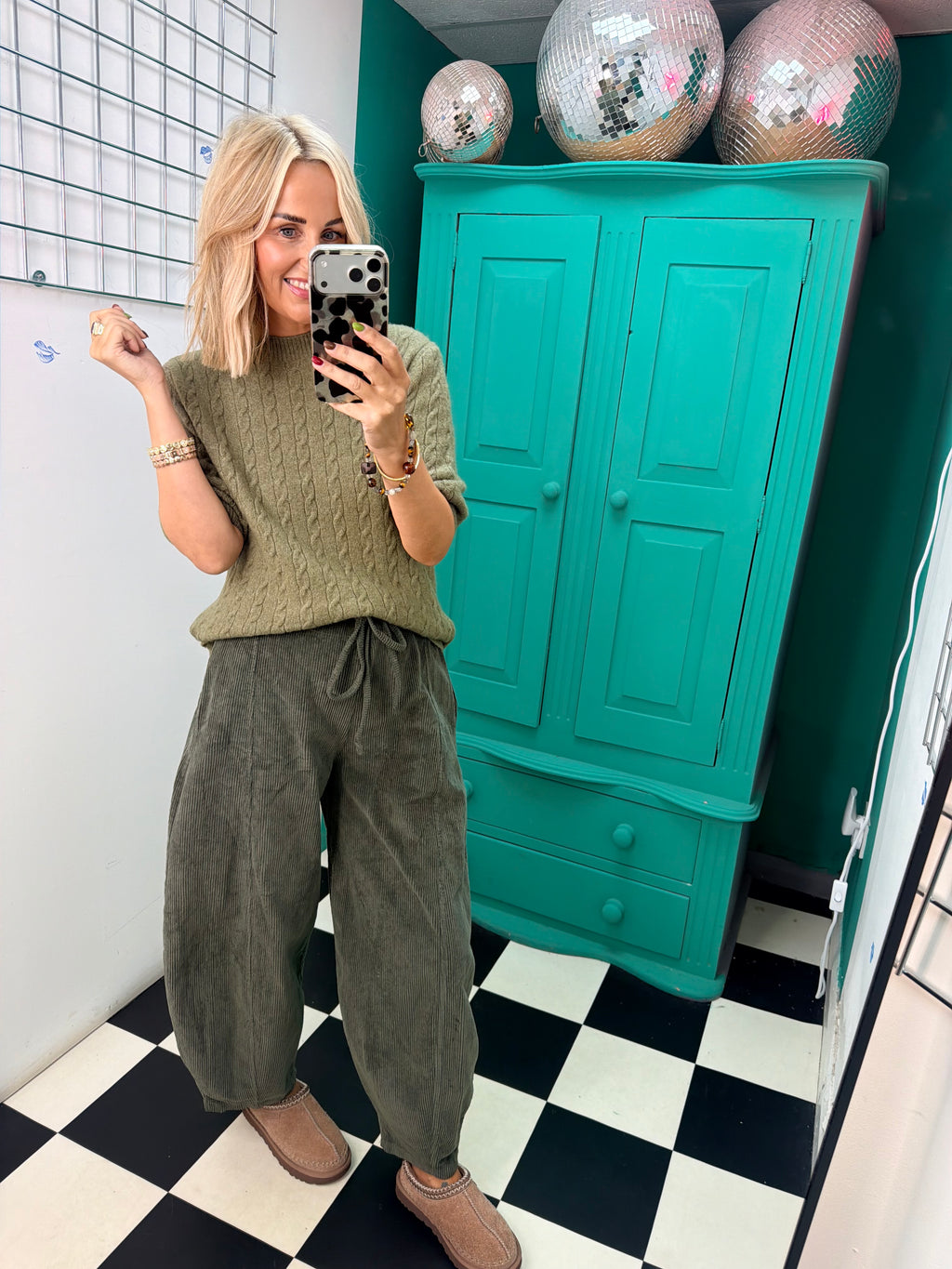 Cable Knit Jumper Khaki