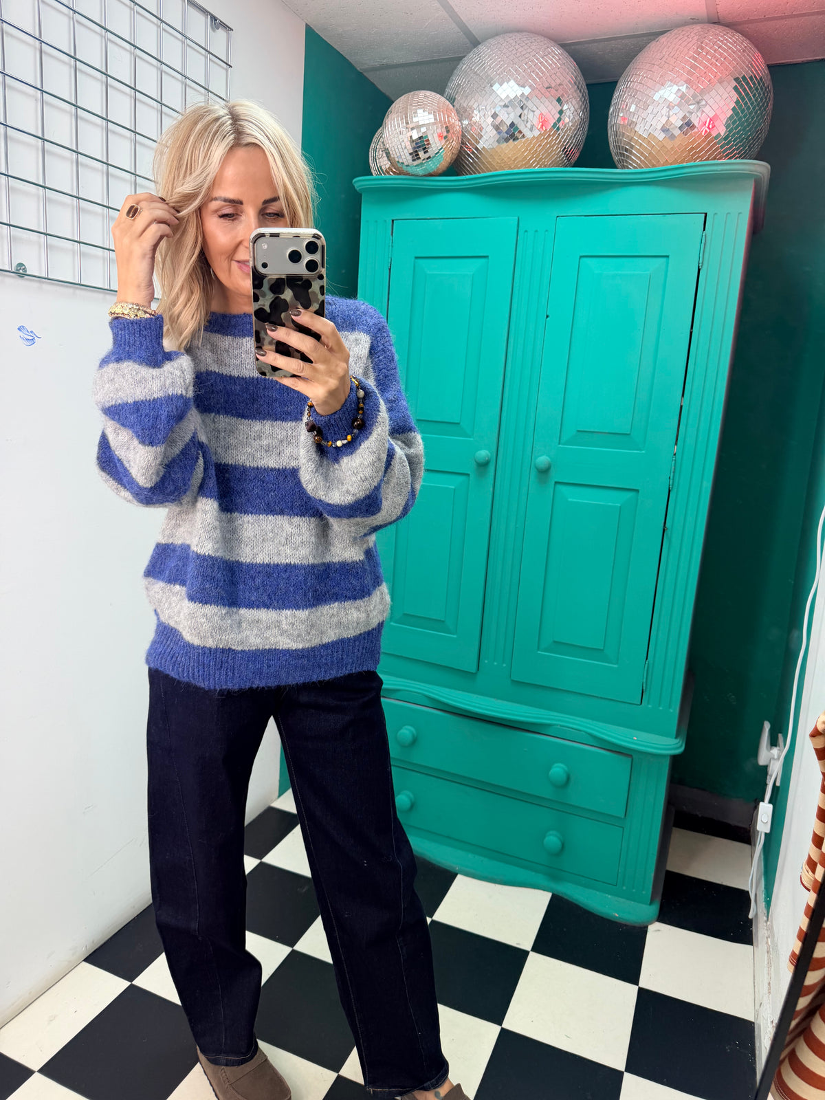 Chunky stripe knit - Blue and Grey