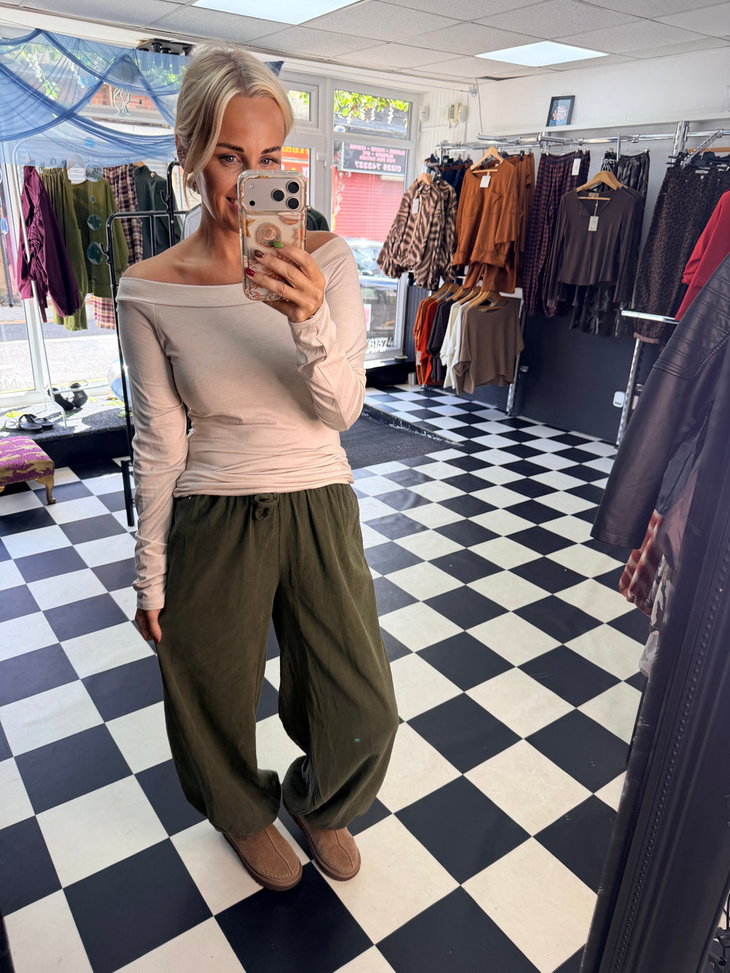 Fine Cord Balloon Trouser Khaki