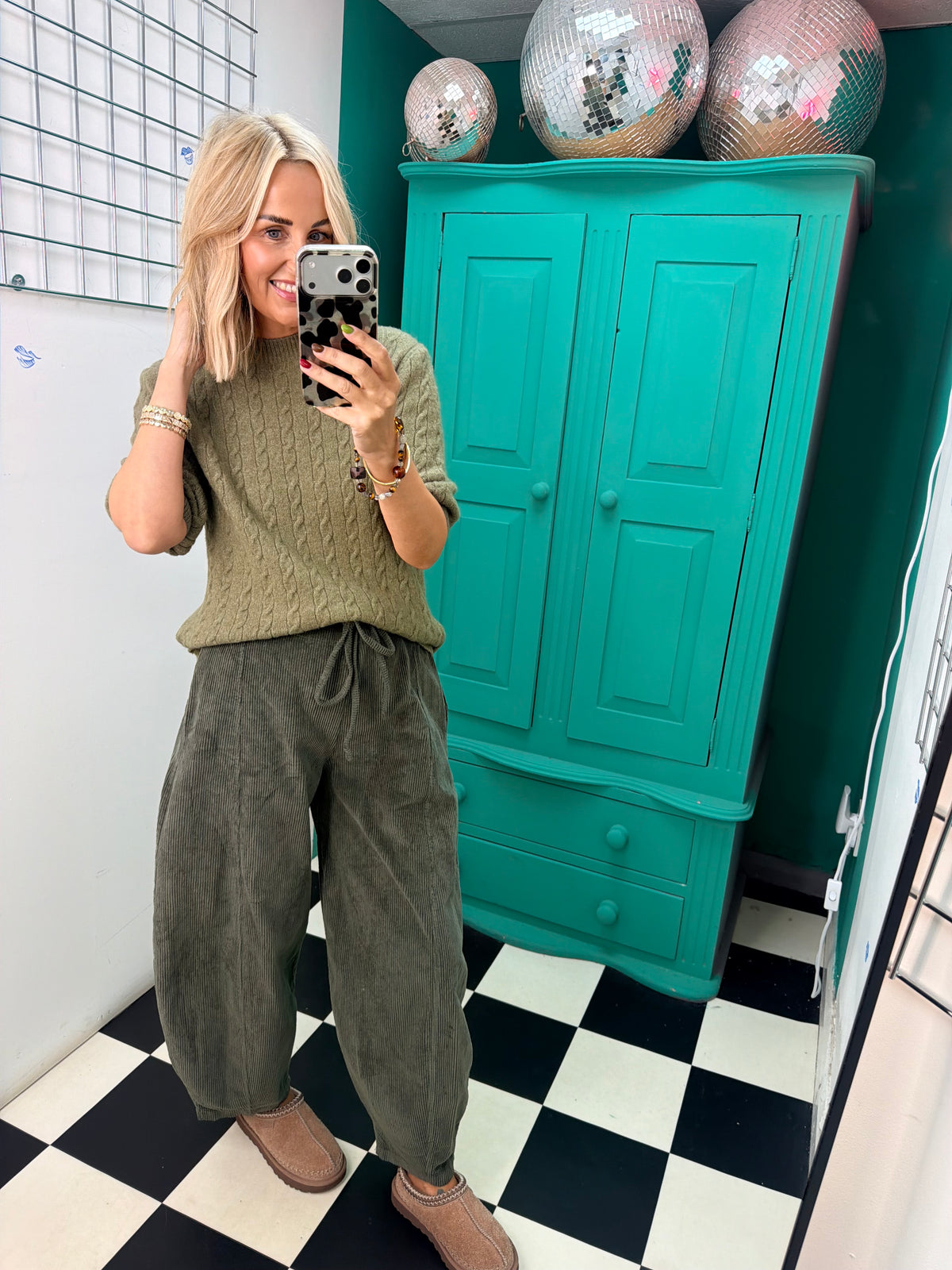Cable Knit Jumper Khaki