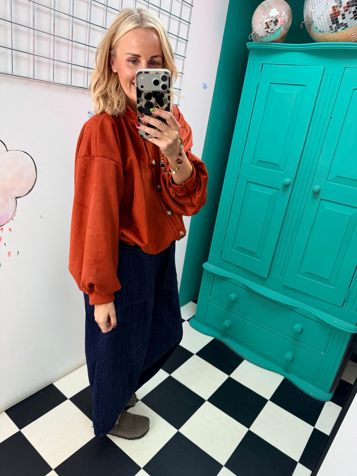 Suede Weekend Slouch Jacket Rust