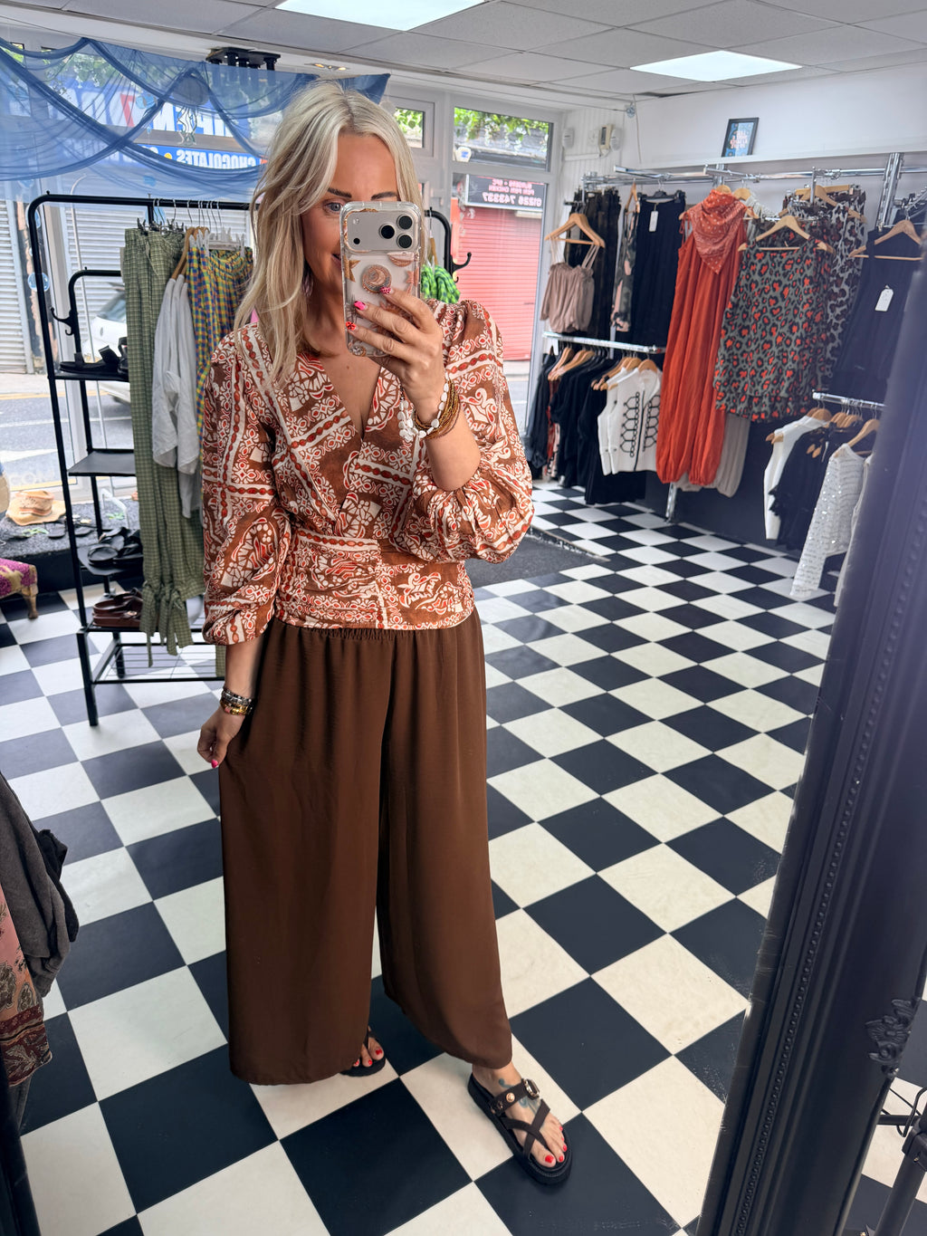 Palazzo Trousers Chocolate