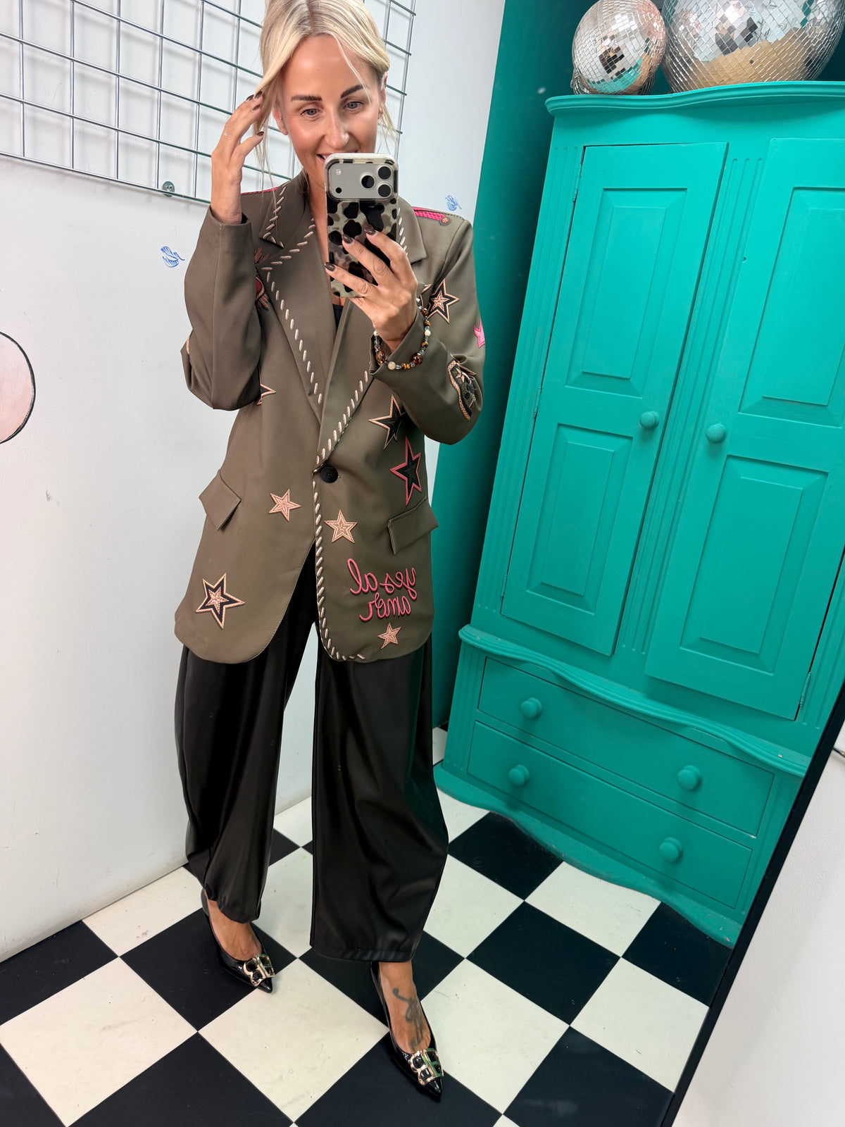 Amor Khaki Heart & Star Blazer